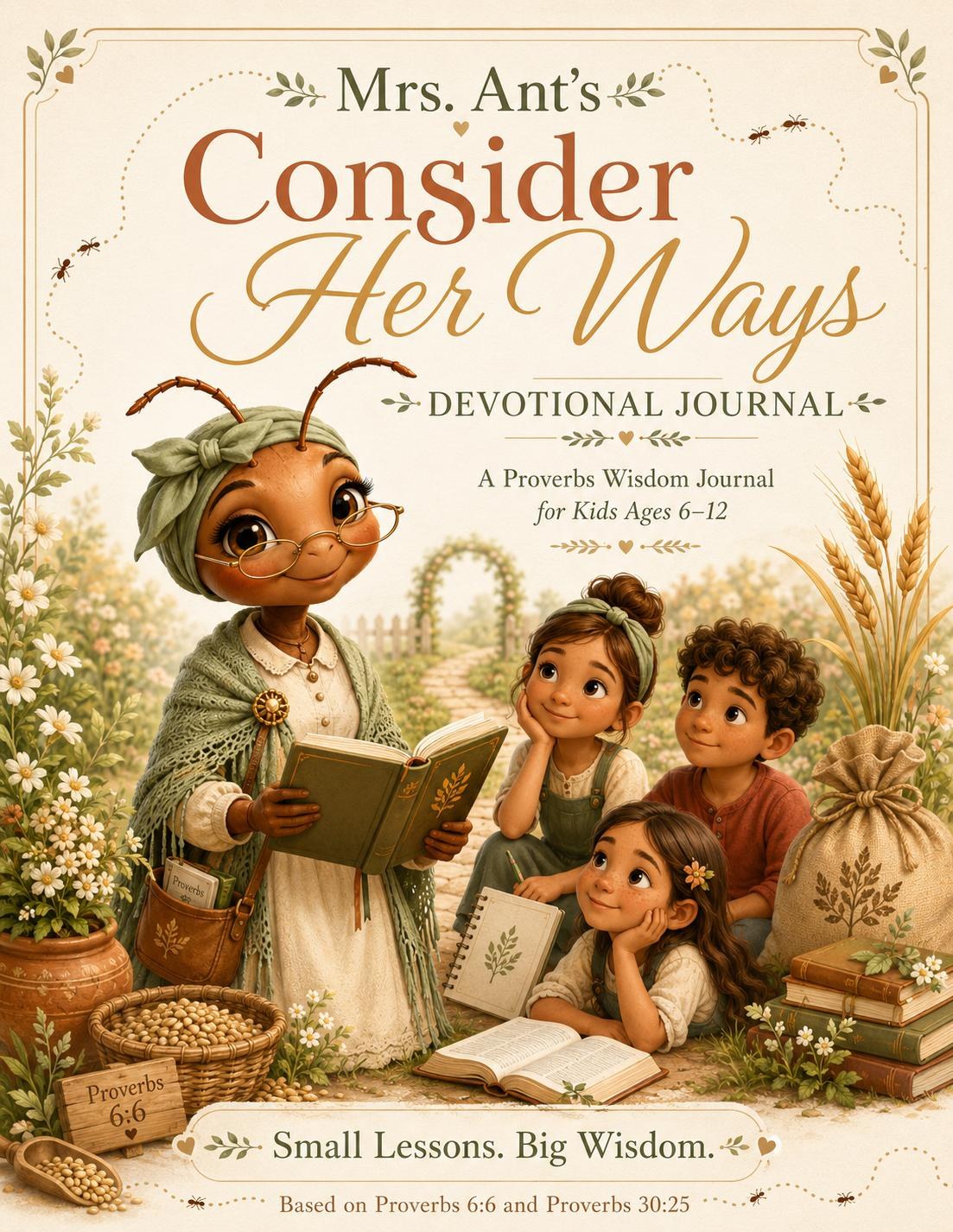 Cover of Mrs. Ant's Consider Her Ways Devotional Journal for kids