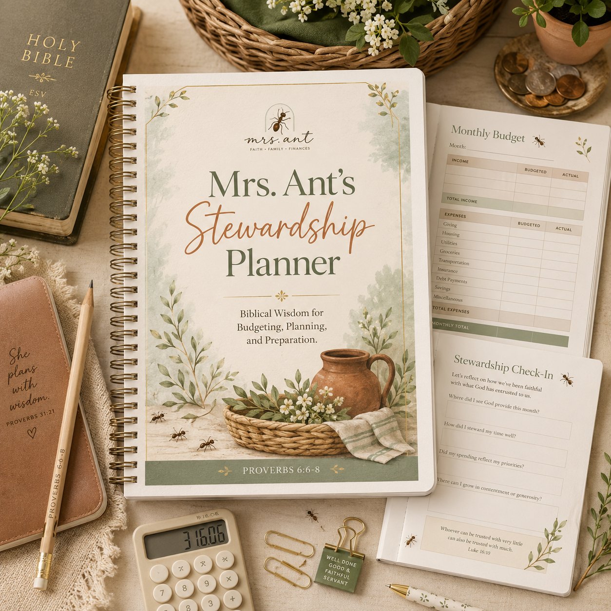 Mrs. Ant's Stewardship Planner mockup